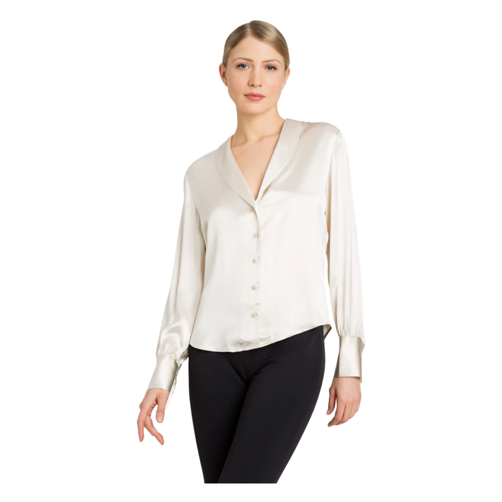 Twinset Beige Viscose Shirt Beige Dames