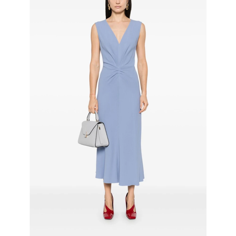 Victoria Beckham Elegante Poederblauwe Jurk Blue Dames