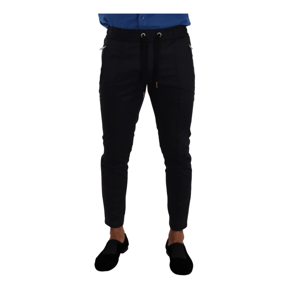 Dolce & Gabbana Men's Blue Cotton Stretch Jogging Trouser Pants