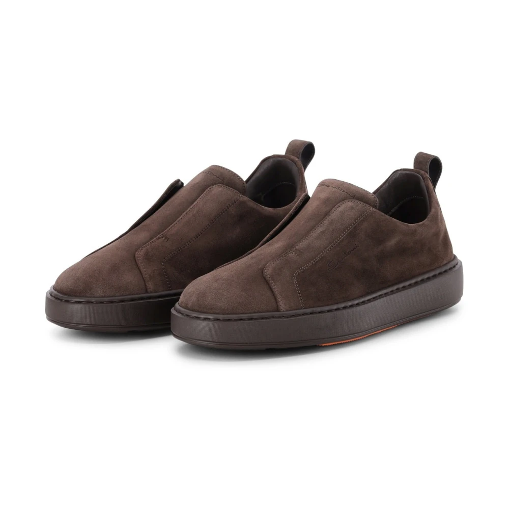 Santoni , Sneakers, Male, Brown, 11 1/2 Uk, Slip-On Trainers