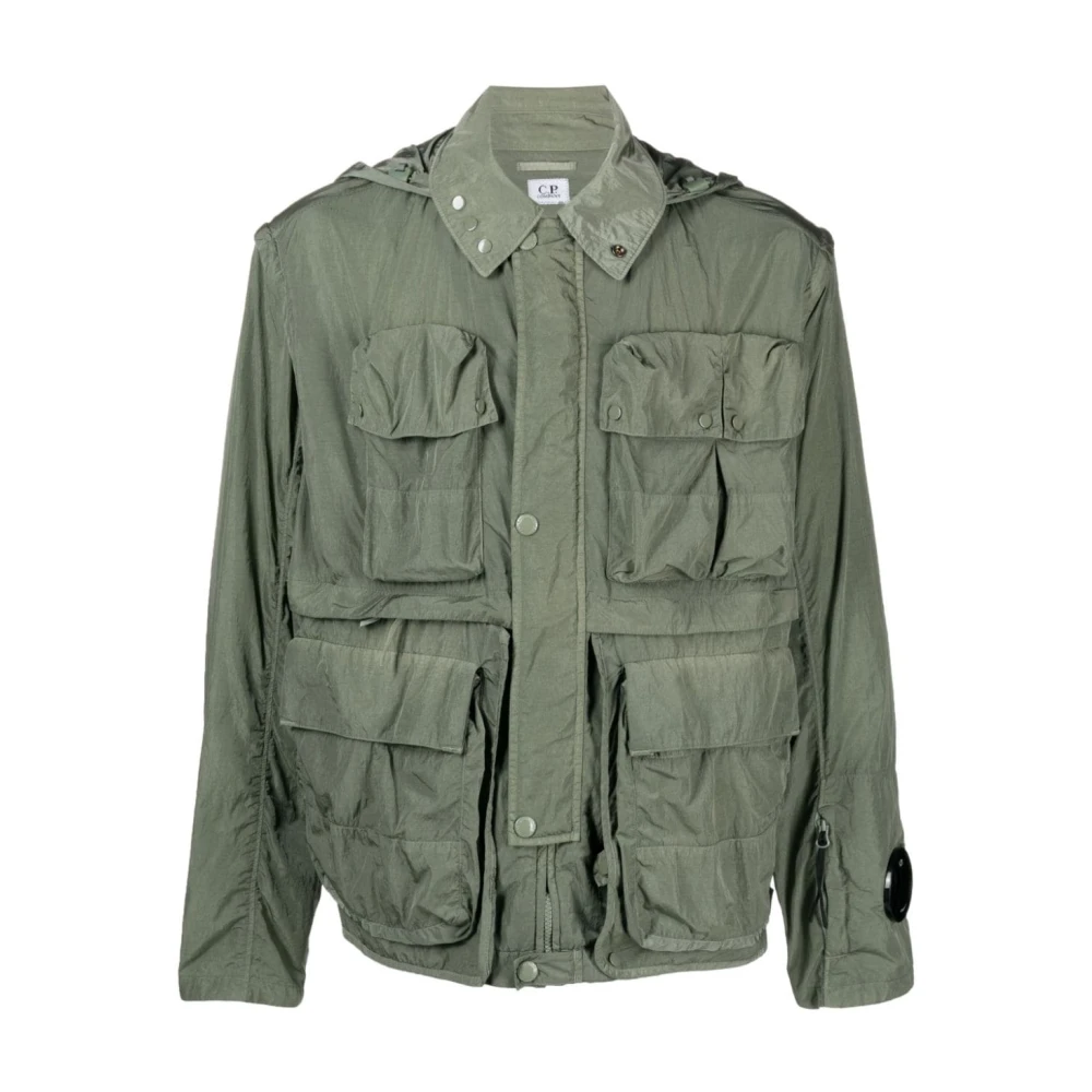 C.P. Company Groene technische jas met afneembare capuchon en meerdere zakken Green Heren