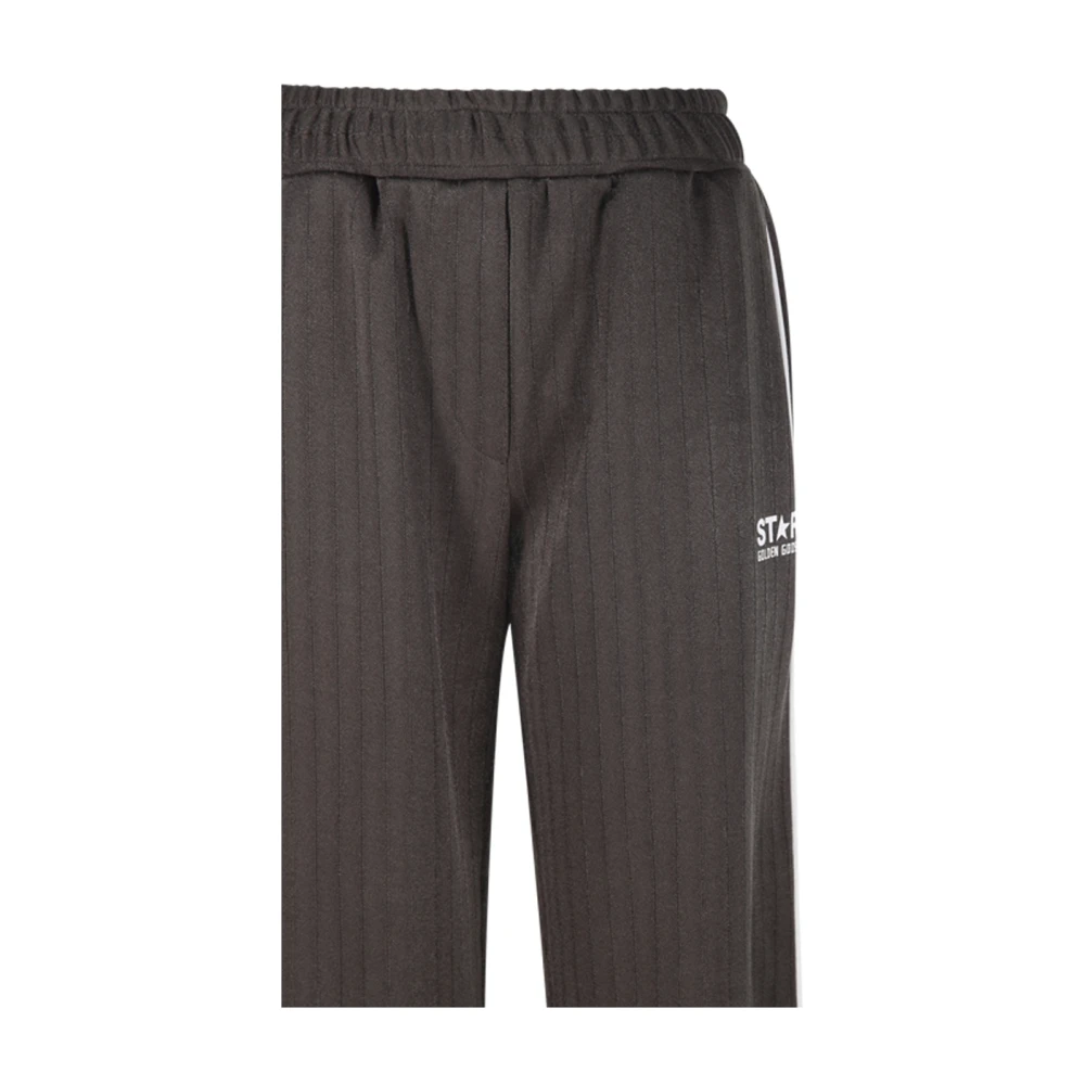 Golden Goose Joggingbroek met brede pijpen en strepenlogo Green Dames