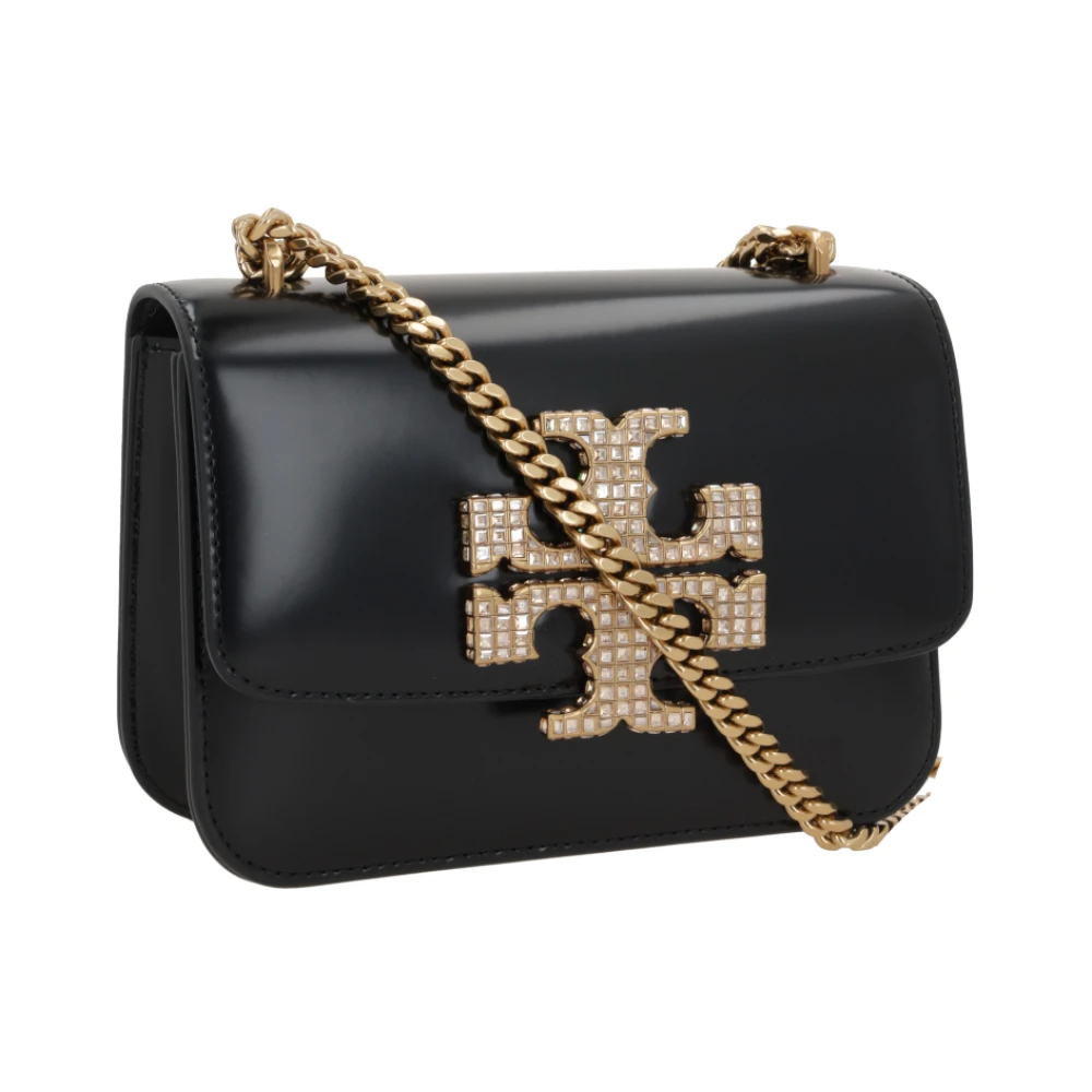 TORY BURCH Zwarte Geborsteld Leren Schoudertas Black Dames