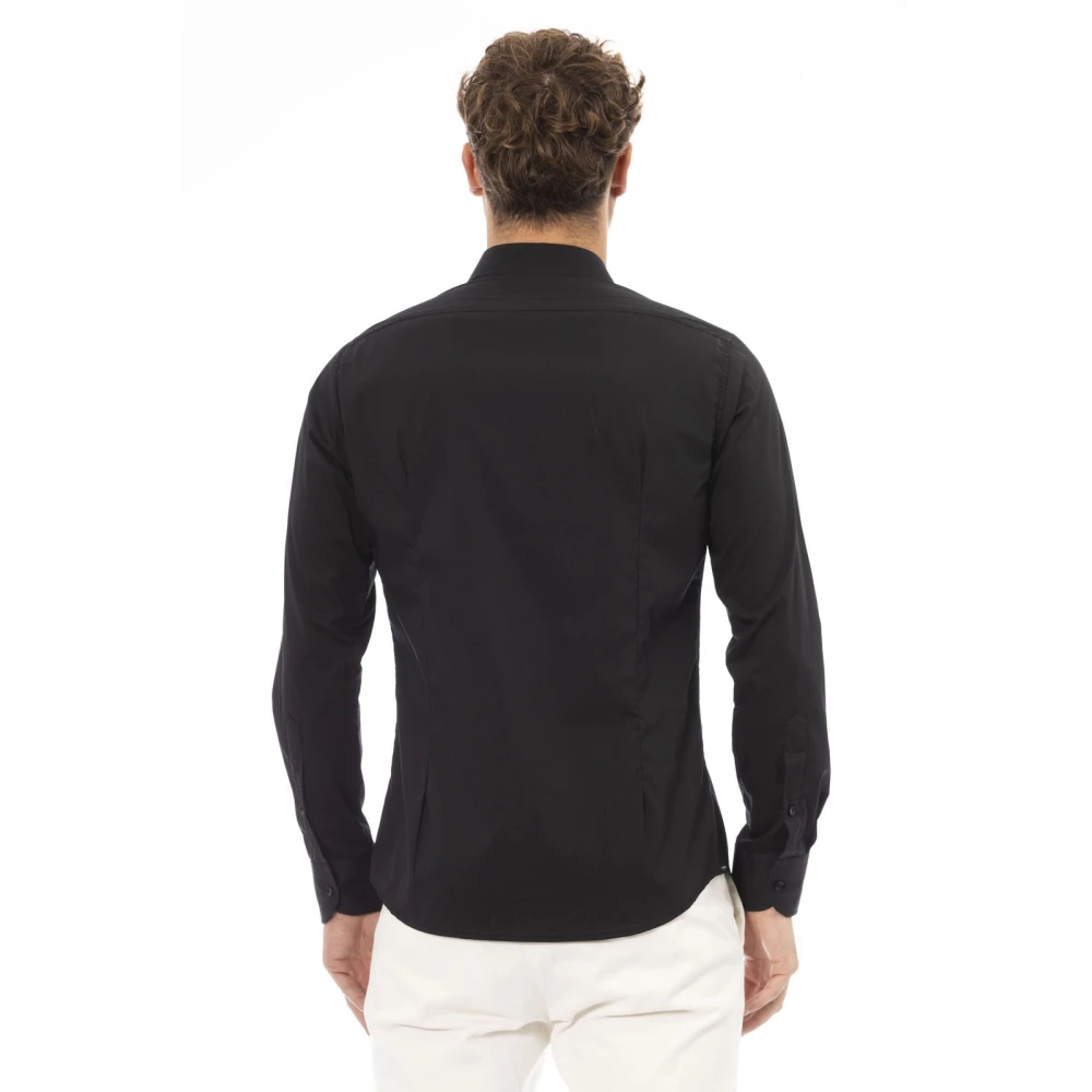 Baldinini Italiaanse kraag overhemd met knoopsluiting Black Heren