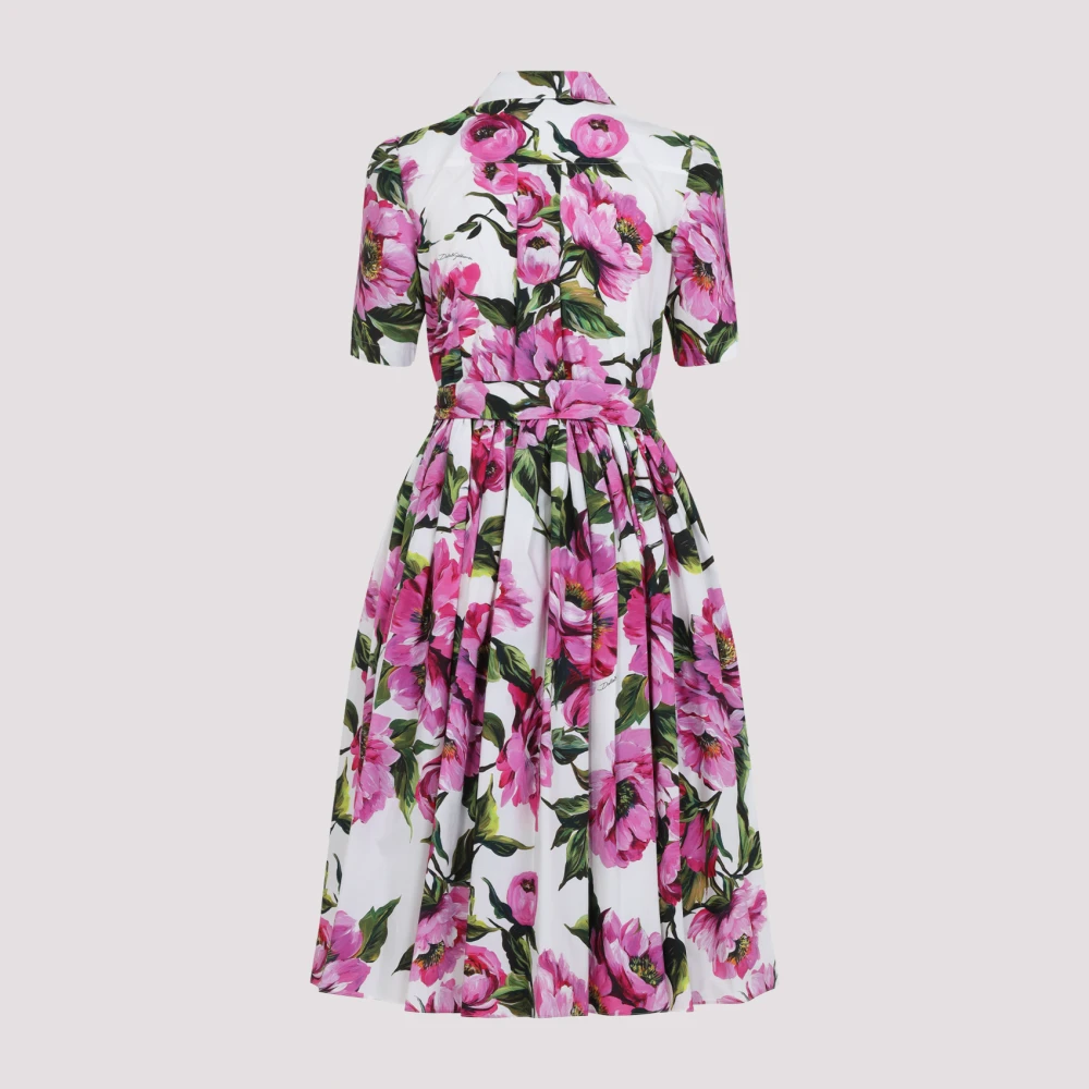 Dolce & Gabbana Peonie Fuxia Jurk Multicolor Dames