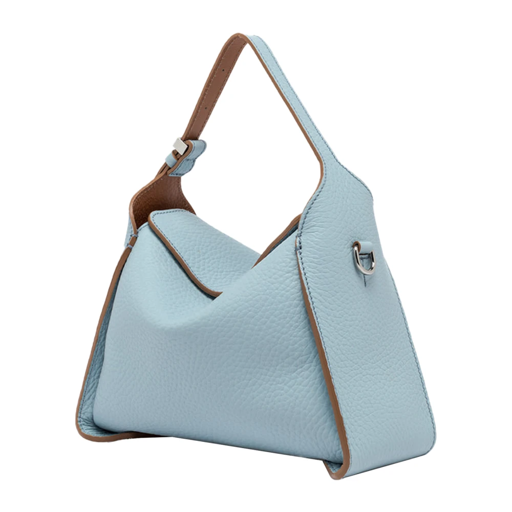 Gianni Chiarini Blauwe schoudertas met klep sluiting Blue Dames