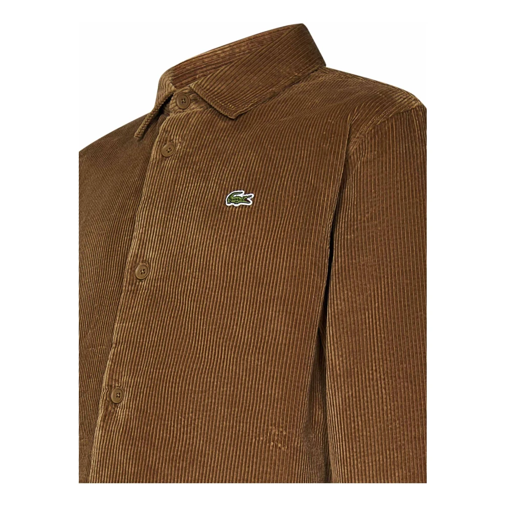 Lacoste Bruine Overshirt Aw24 Stijlvolle Herenkleding Brown Heren