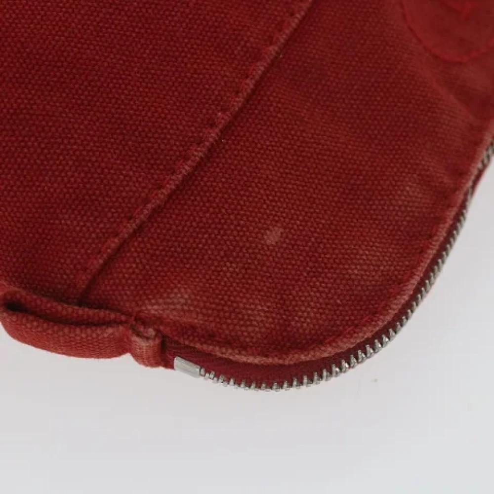 Hermès Vintage Pre-owned Canvas pouches Red Dames