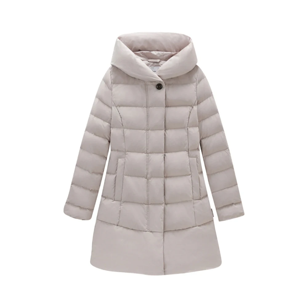 Woolrich Gewatteerde Parka met Urban Touch Stof Beige Dames