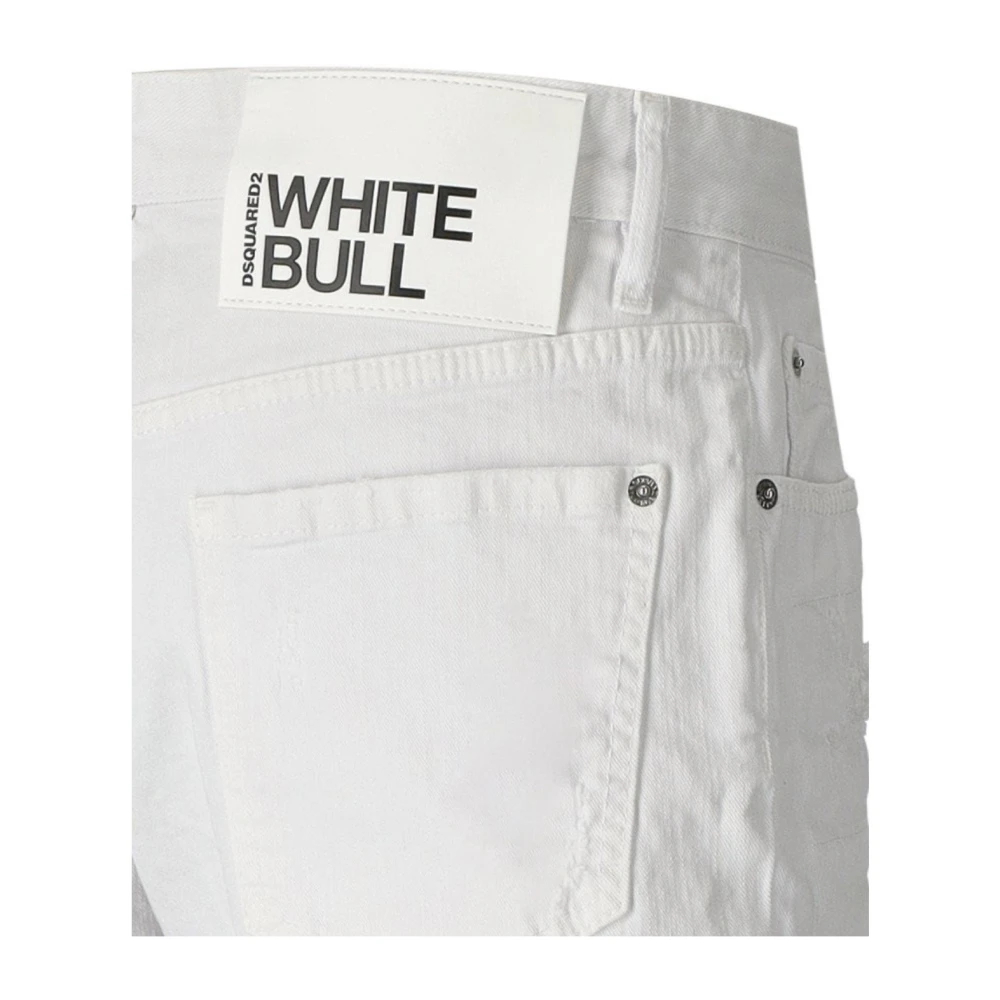 Dsquared2 Witte Bull Marine Bermuda Shorts White Heren