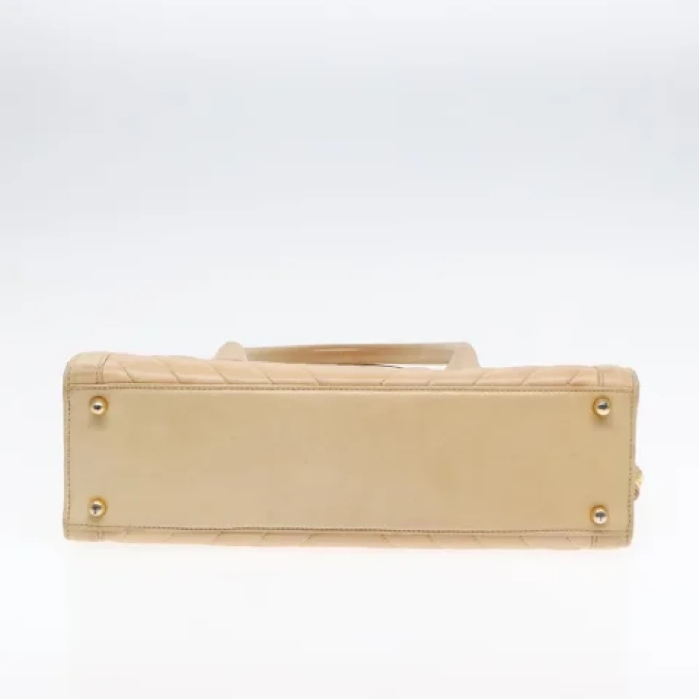 Chanel Vintage Pre-owned Leather handbags Beige Dames