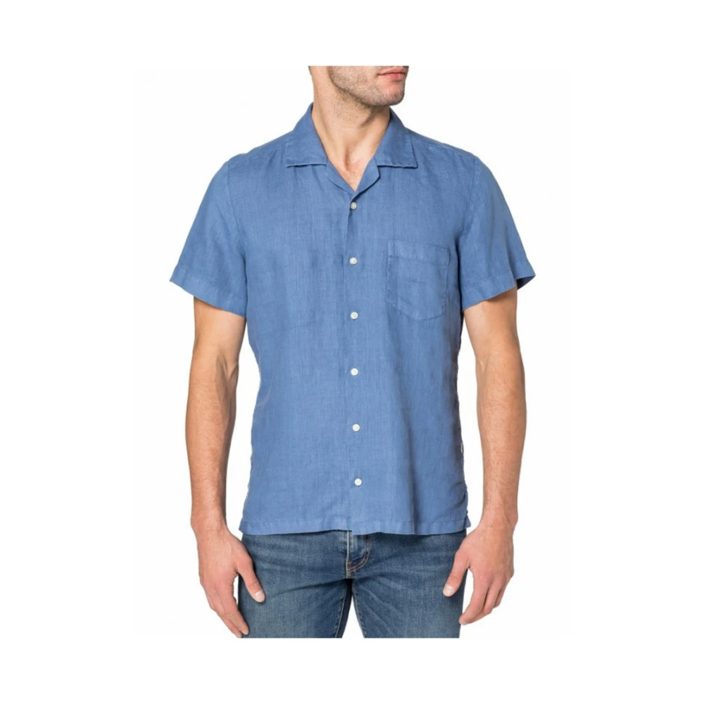 Hugo Boss Casual Overhemd Korte Mouw Blue Heren