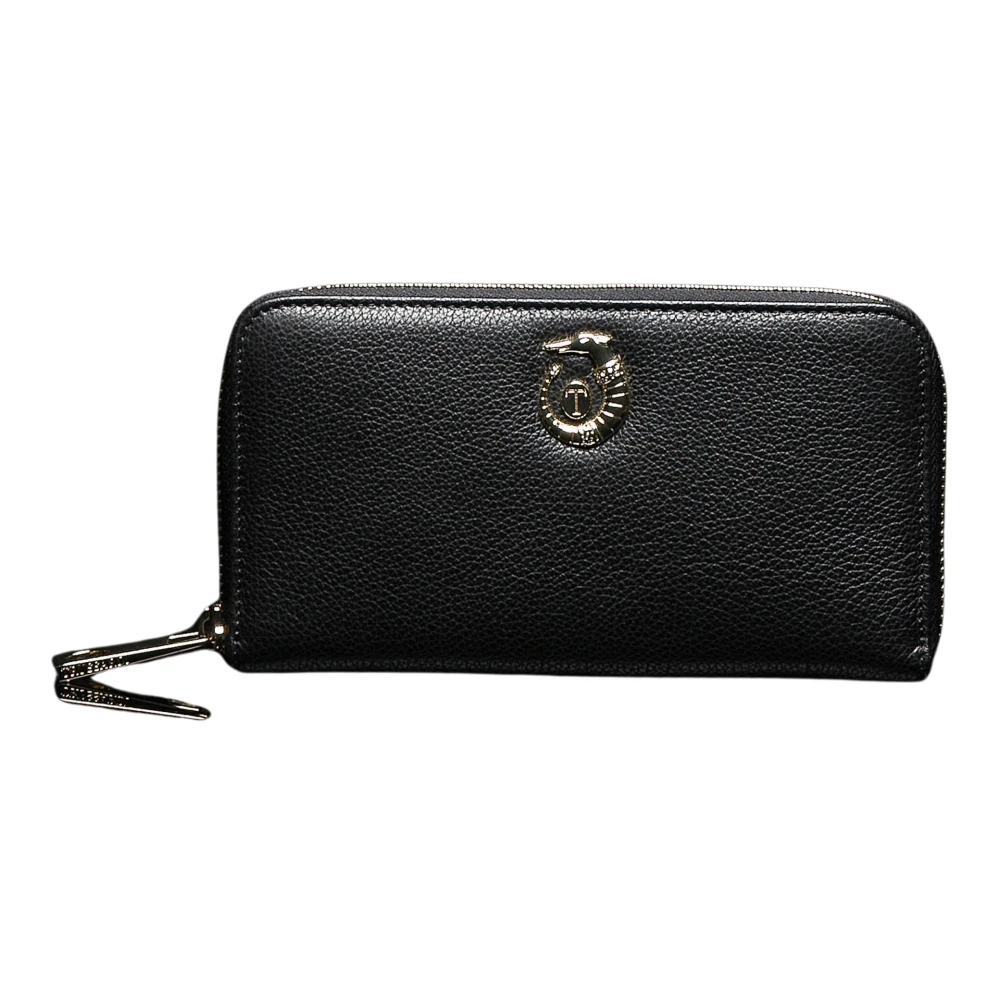 Trussardi Svart Zip Around Wallet