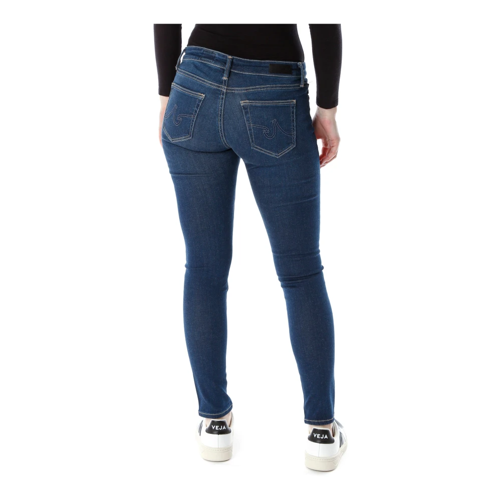 adriano goldschmied Ankle Skinny Fit Jeans met Fade en Moustache Detail Blue Dames