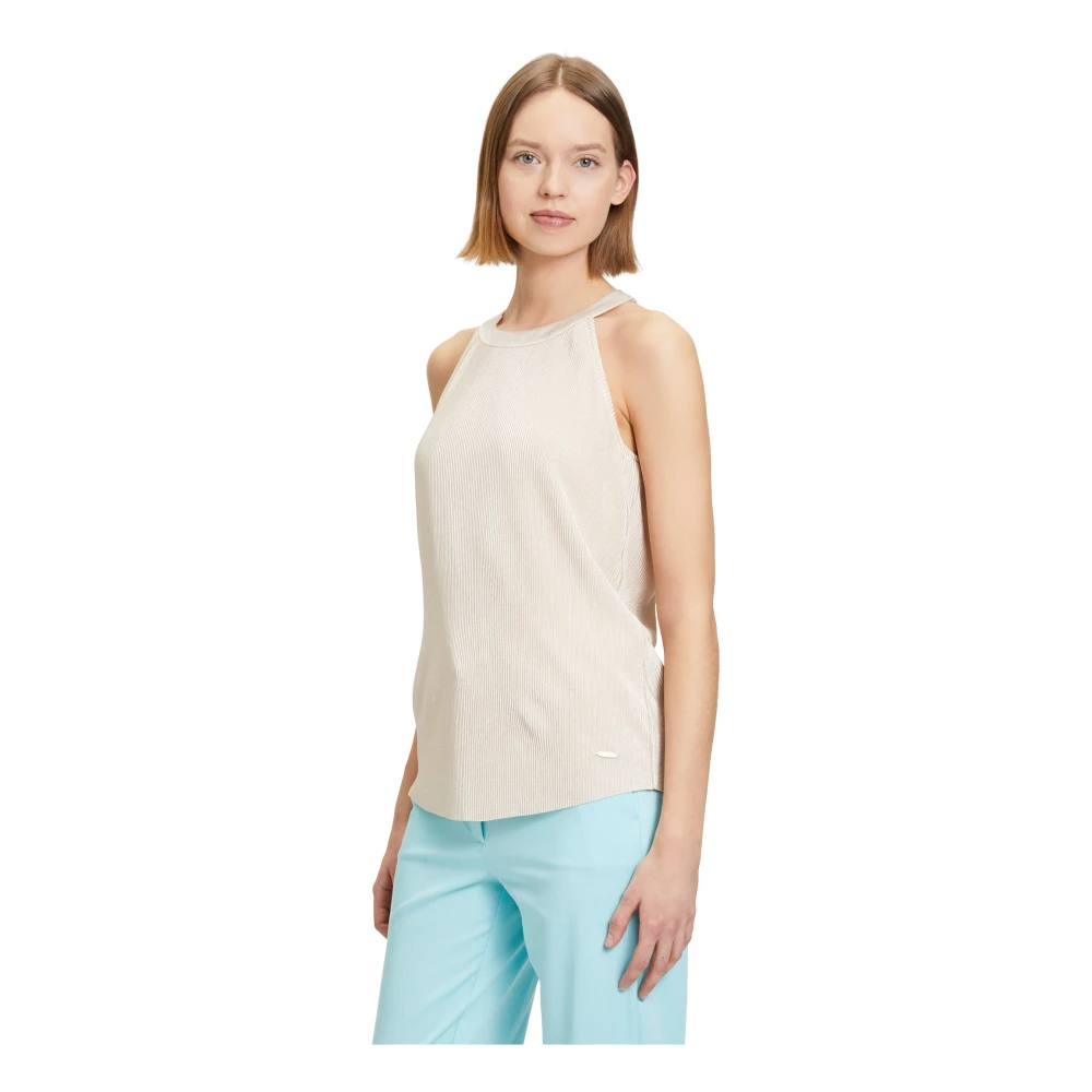 Betty & Co Chic Geplooid Blousetop Beige Dames