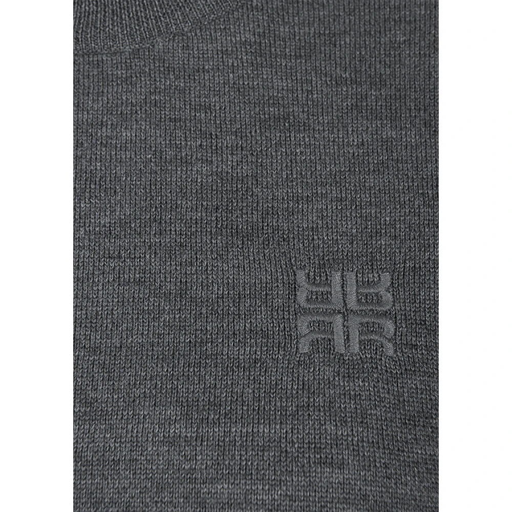 RIANI Donkergrijze Merino wollen trui met logo borduursel Gray Dames