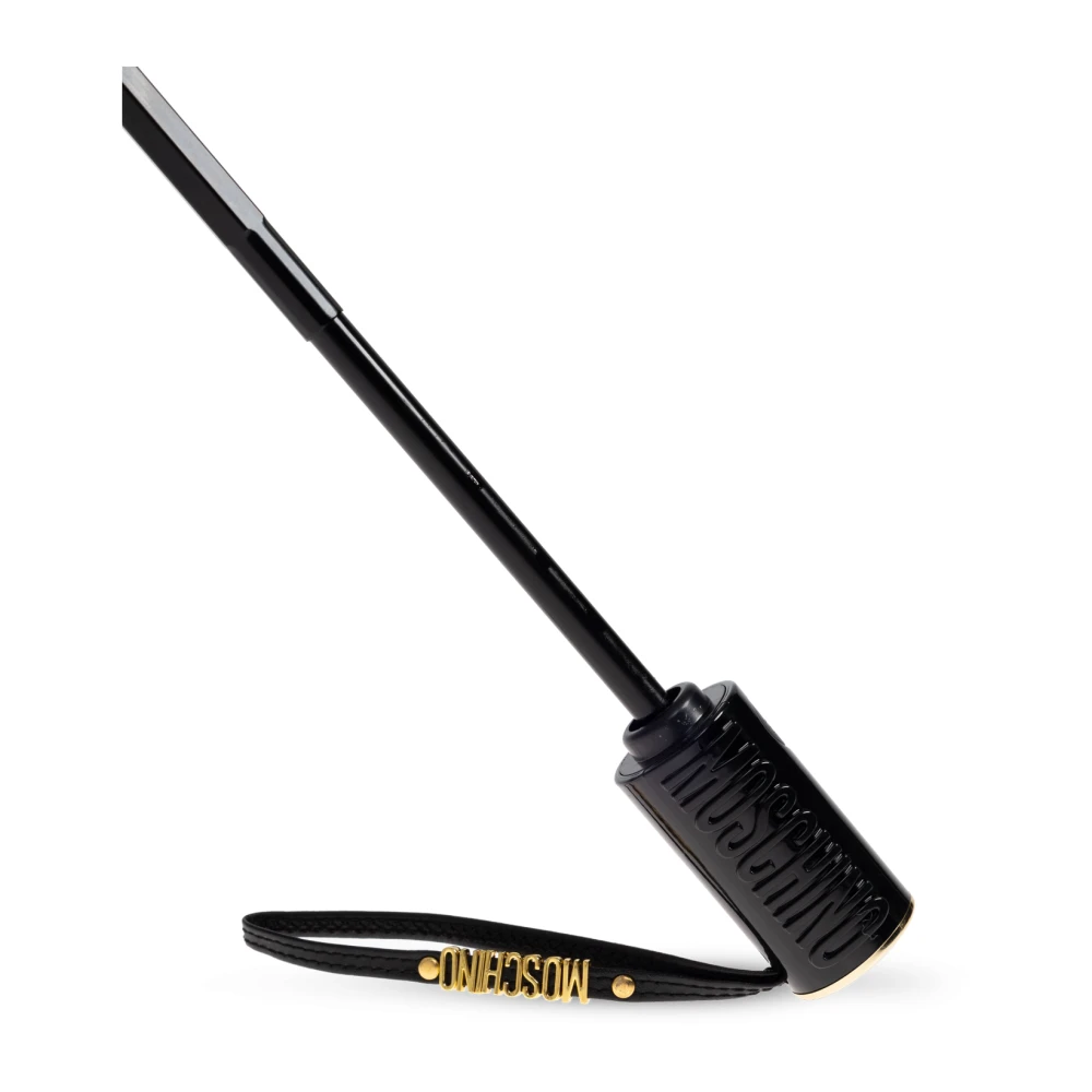 Moschino Opvouwbare paraplu met logo Black Unisex