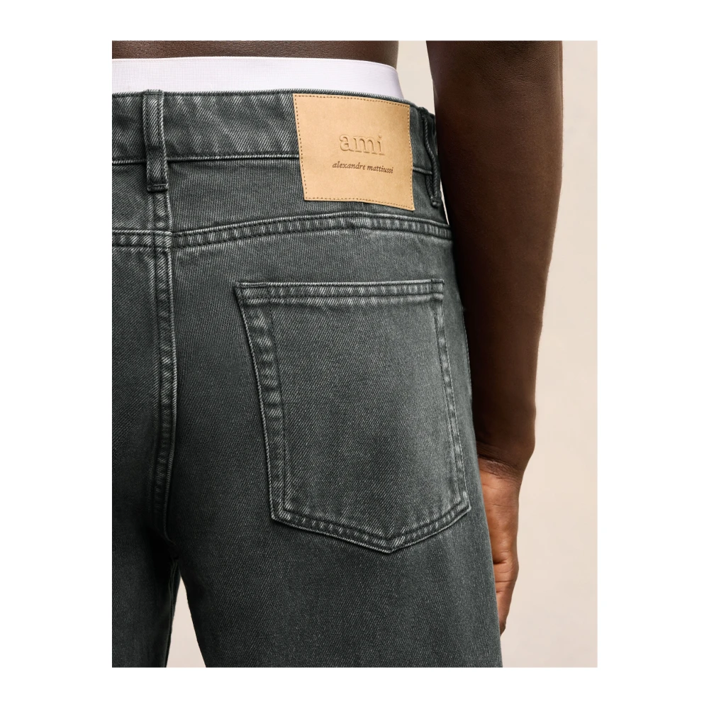 Ami Paris Logo Patch Denim Jeans Black Heren