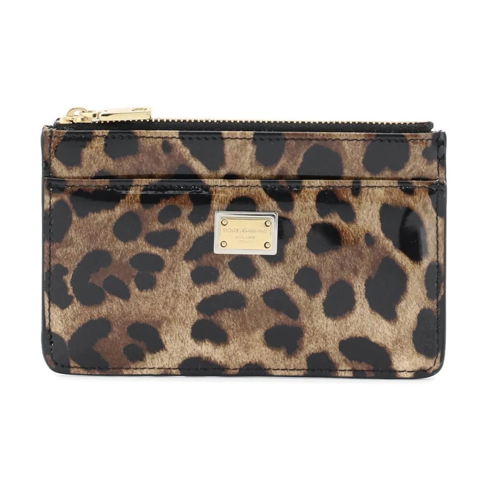 Dolce & Gabbana Women's Multicolor Leopard Print Leather Cardholder