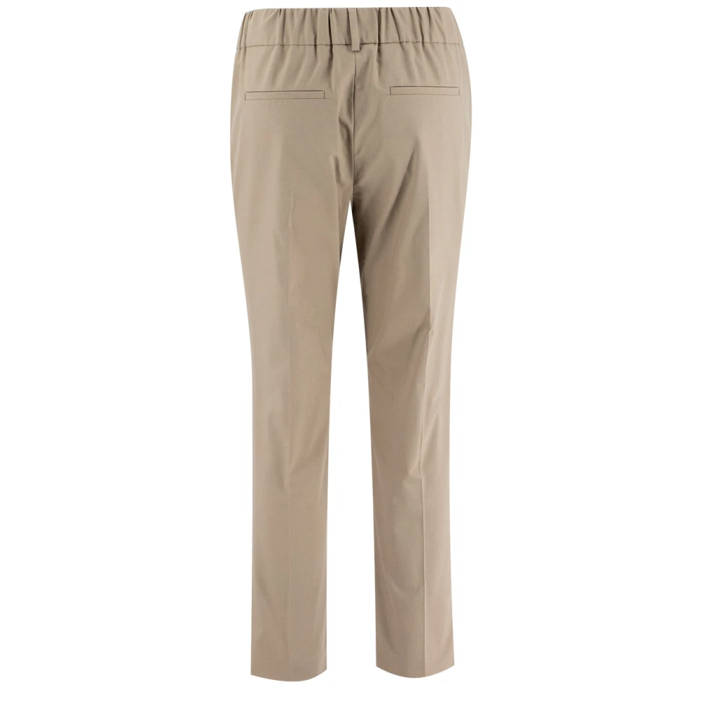 BRUNELLO CUCINELLI Vloeibare en Verfijnde Regular Fit Broek Beige Dames