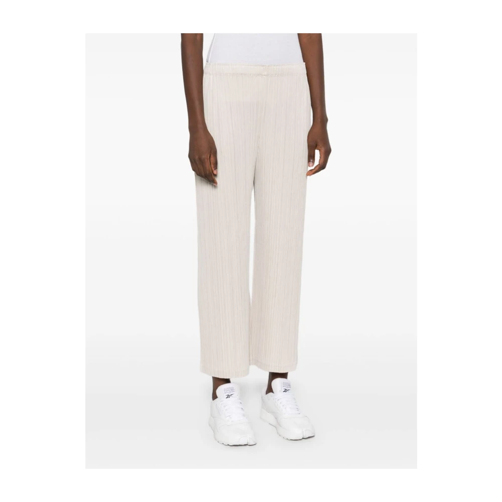 Issey Miyake Stijlvolle Broeken voor Mannen Beige Dames