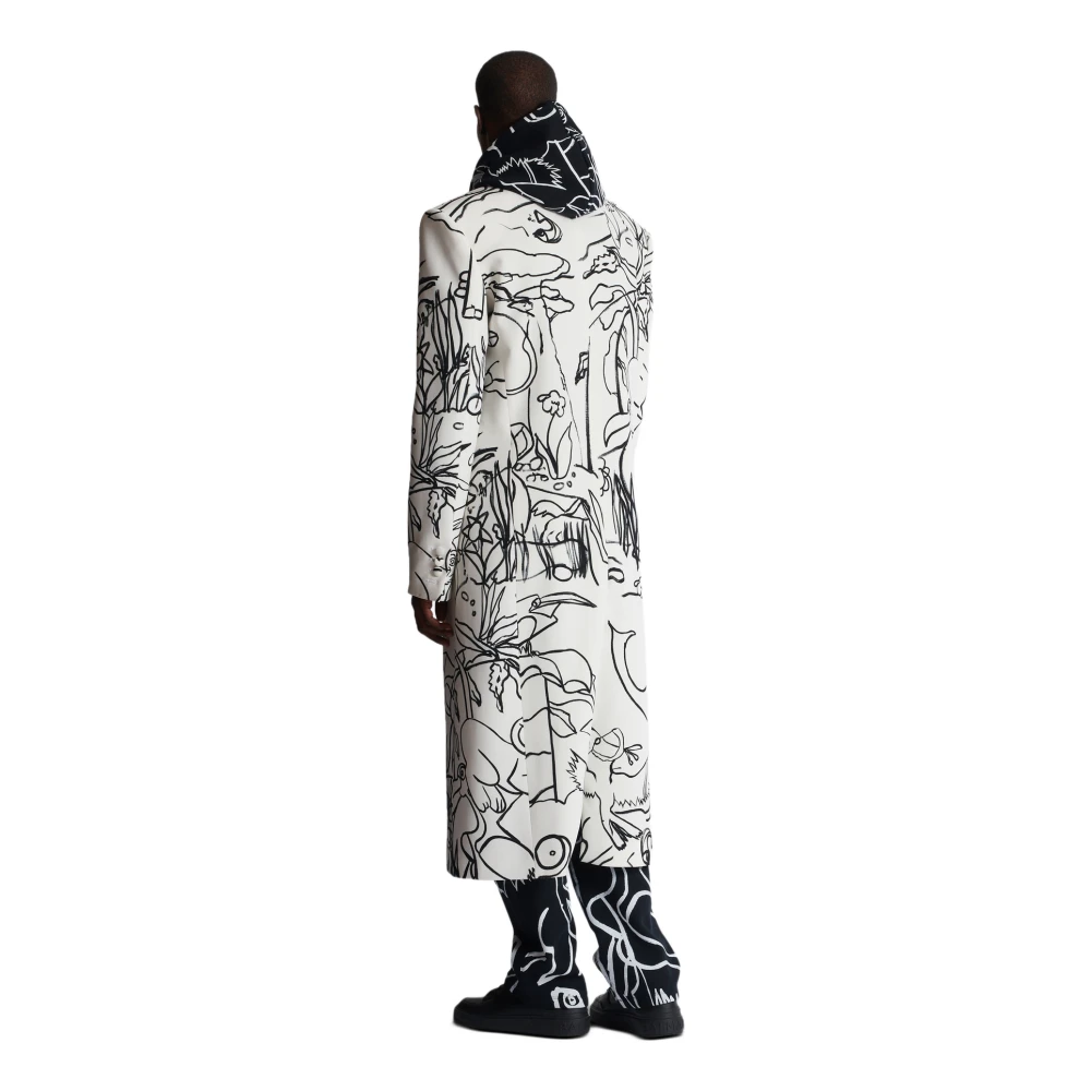 Balmain Disney x : The Lion King Lange kreukelige bedrukte kinderjas White Heren
