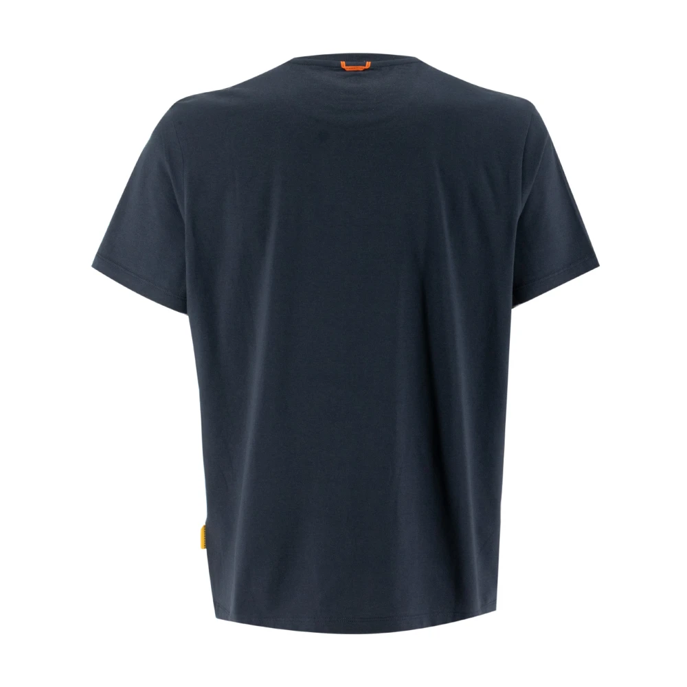 Parajumpers Minimalistische Crew-neck T-shirt met Front Print Blue Heren