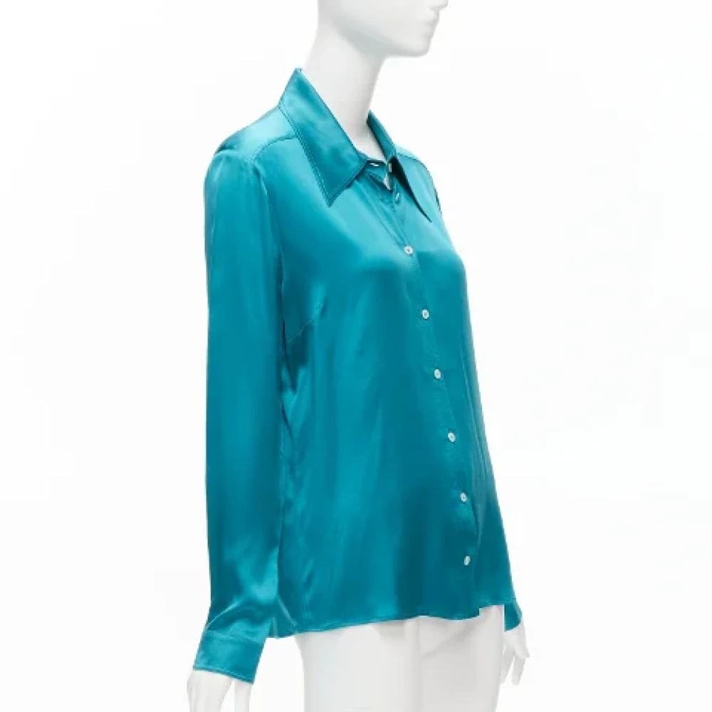 Gucci Vintage Pre-owned Silk tops Blue Dames