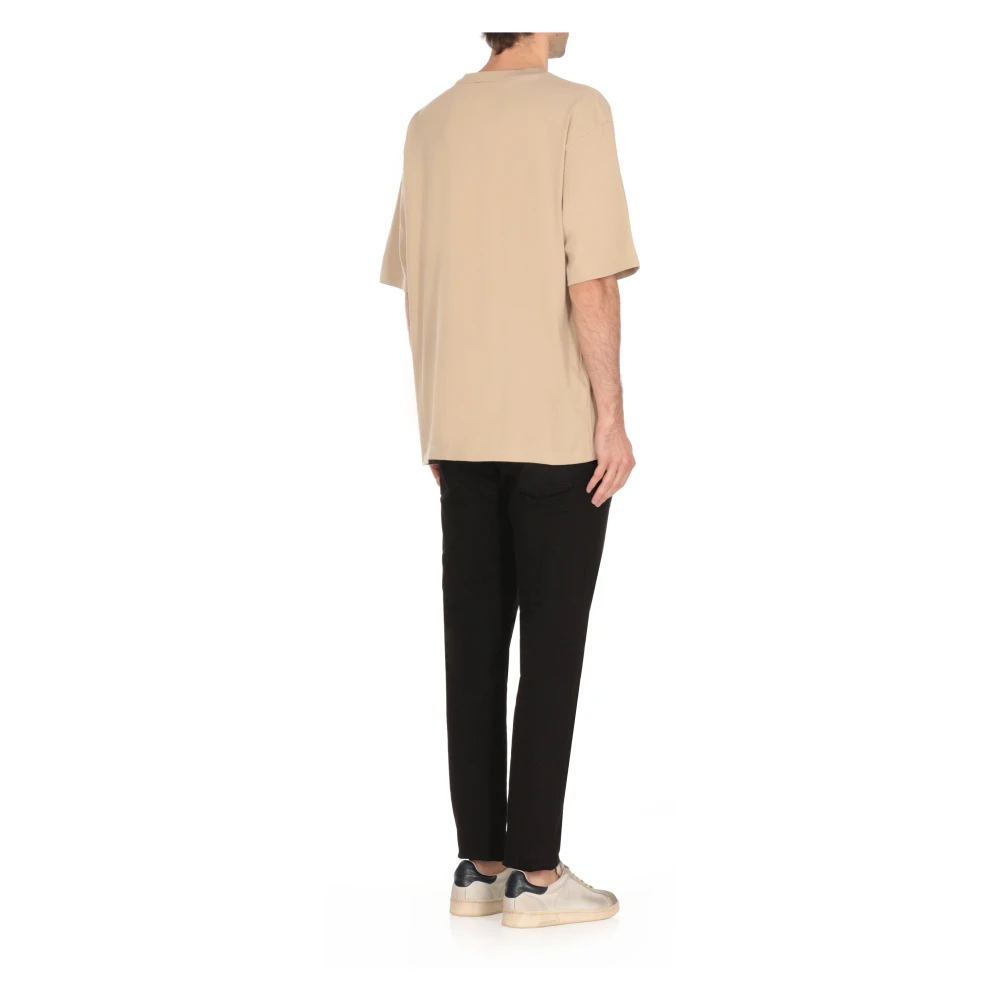 Dsquared2 Beige Katoenen T-shirt met Logo Beige Heren