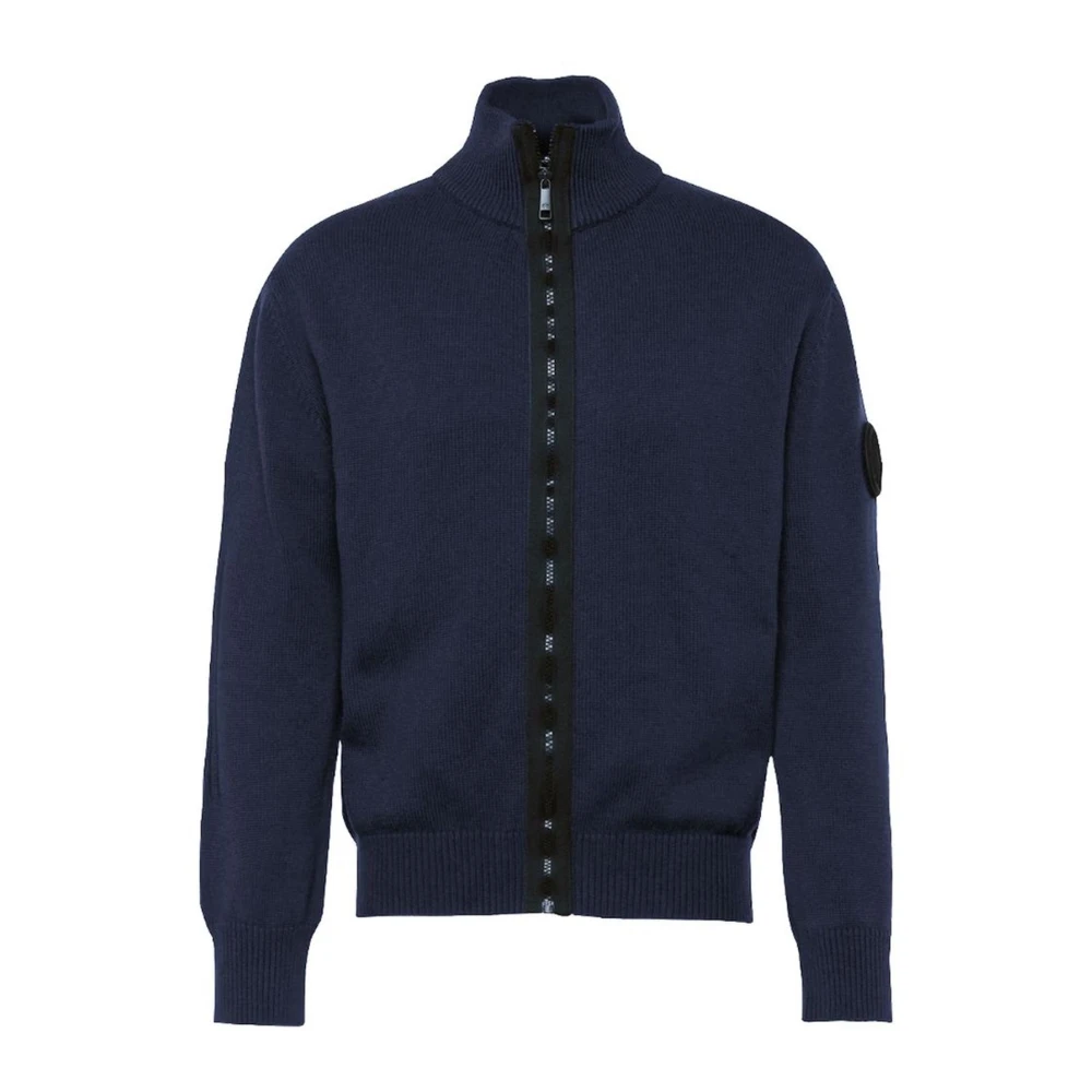 LA MARTINA Blauwe Sweater met Velcro Patch Blue Heren