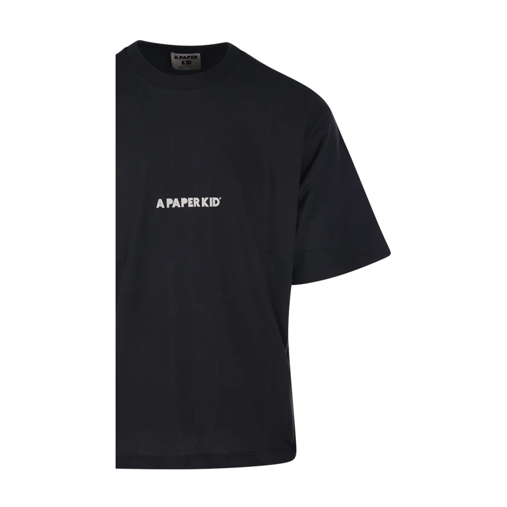 A Paper Kid Zwarte T-shirt voor mannen Black Heren