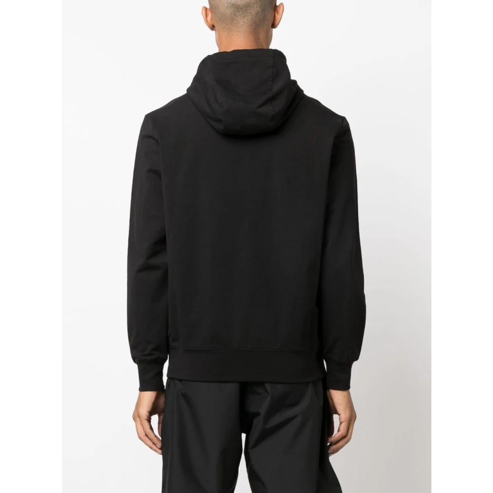C.P. Company Lichtgewicht Hoodie met Logo Badge Black Heren