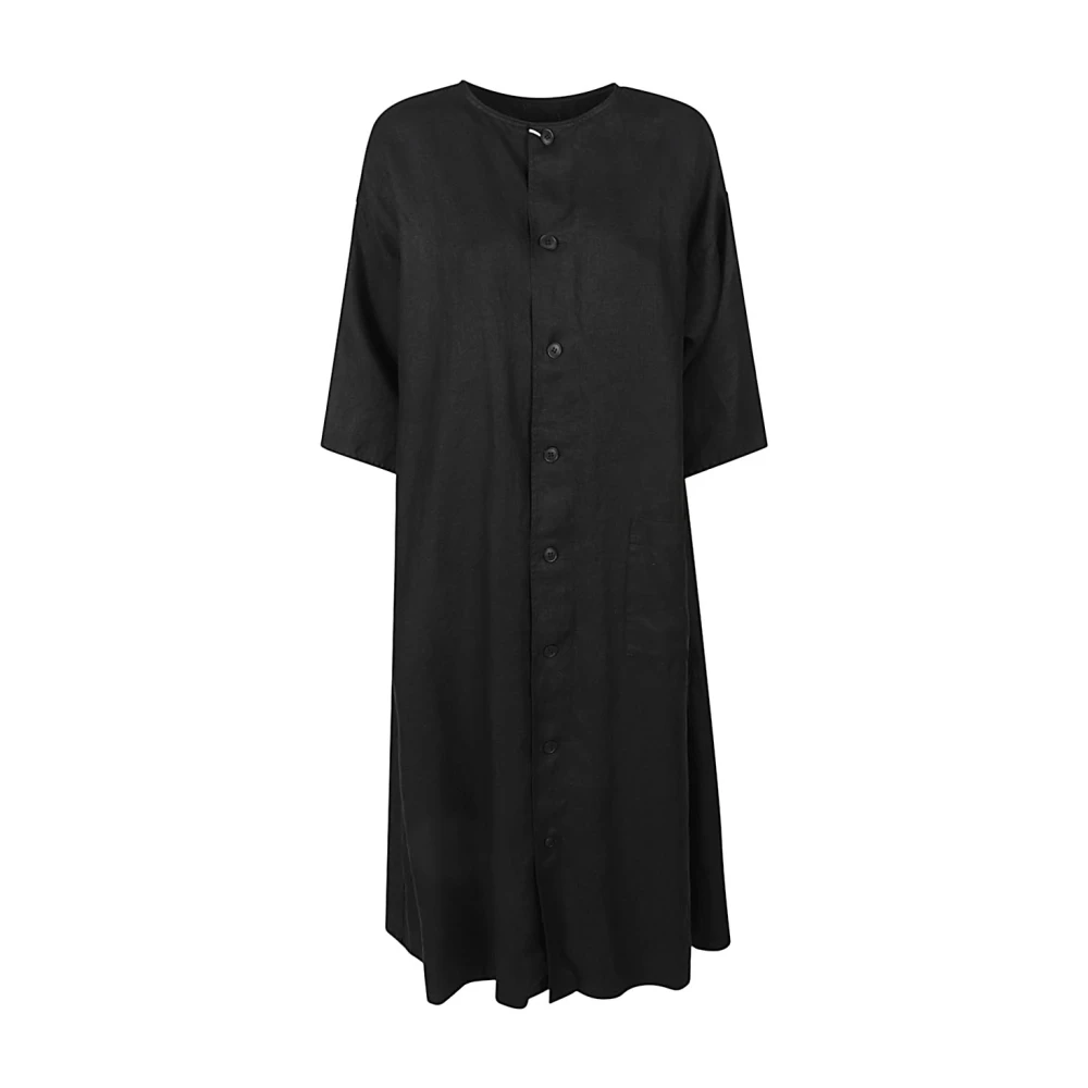 Sarahwear Zwarte Linnen Overhemdjurk Black Dames