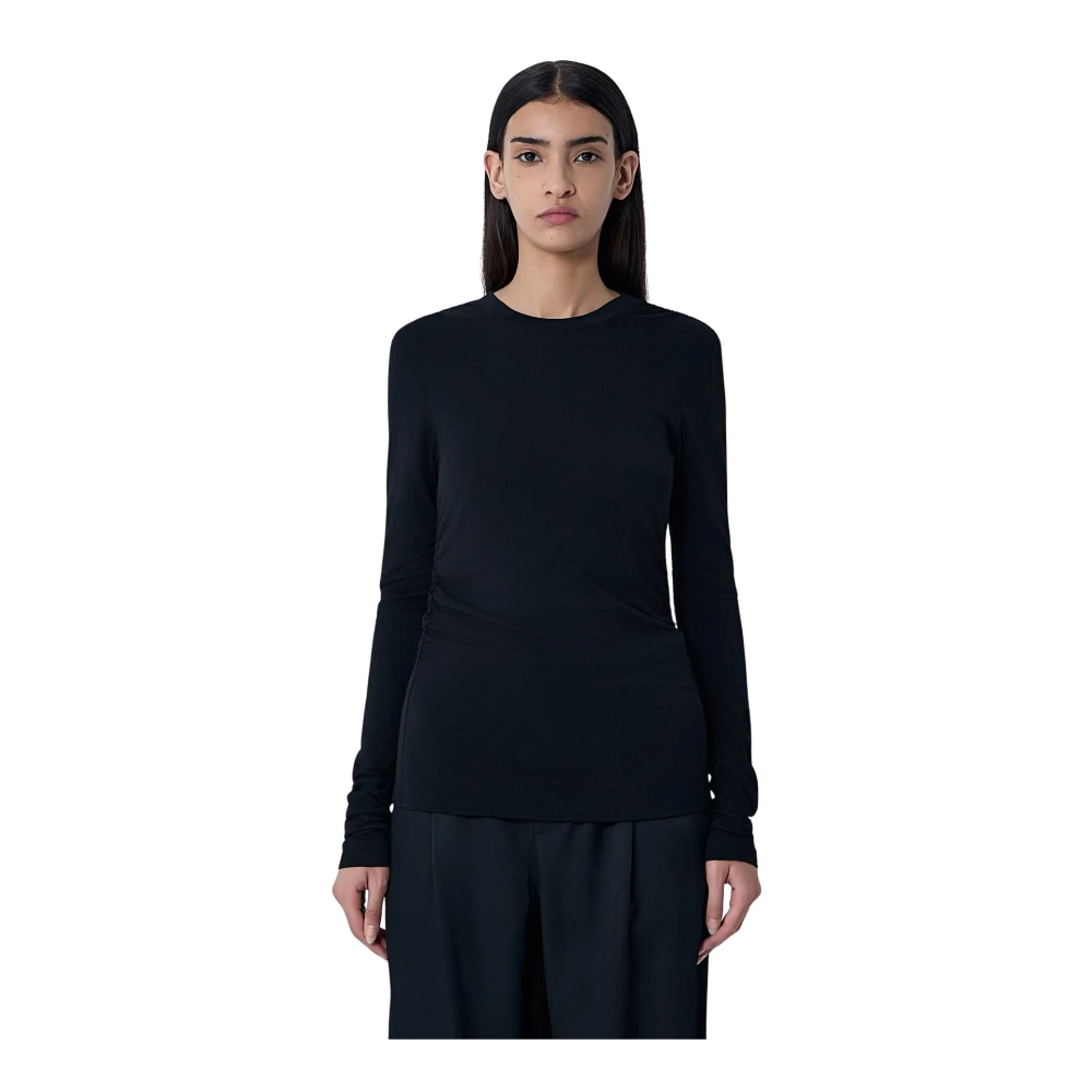 Our Legacy Women's Black Wool Blend Crewneck Slim Top