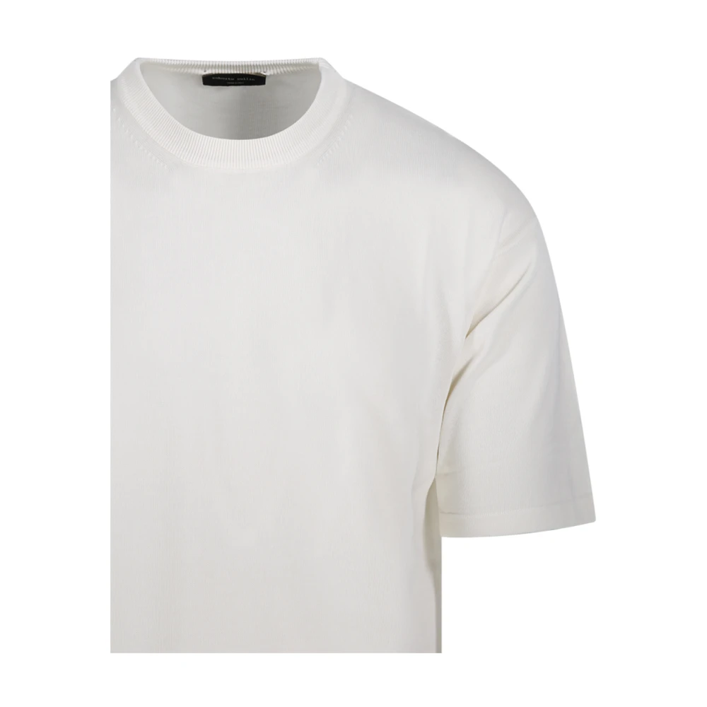 Roberto Collina Comfortabele pasvorm ronde hals trui White Heren