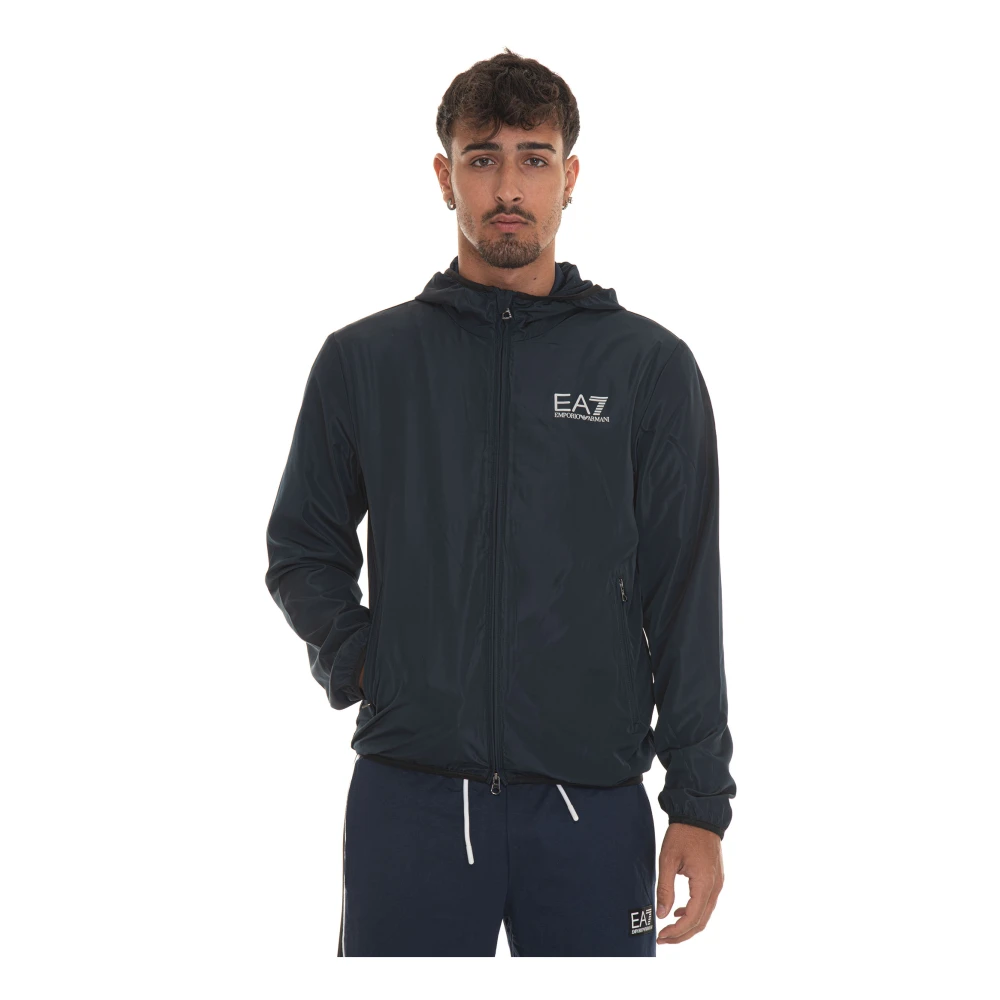 Emporio Armani EA7 Windjack met capuchon en zakken Blue Heren