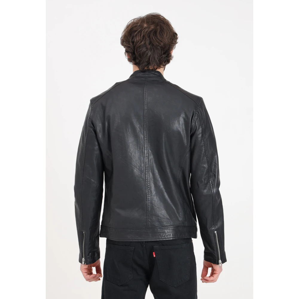 BomBoogie Leather Jackets Black Heren