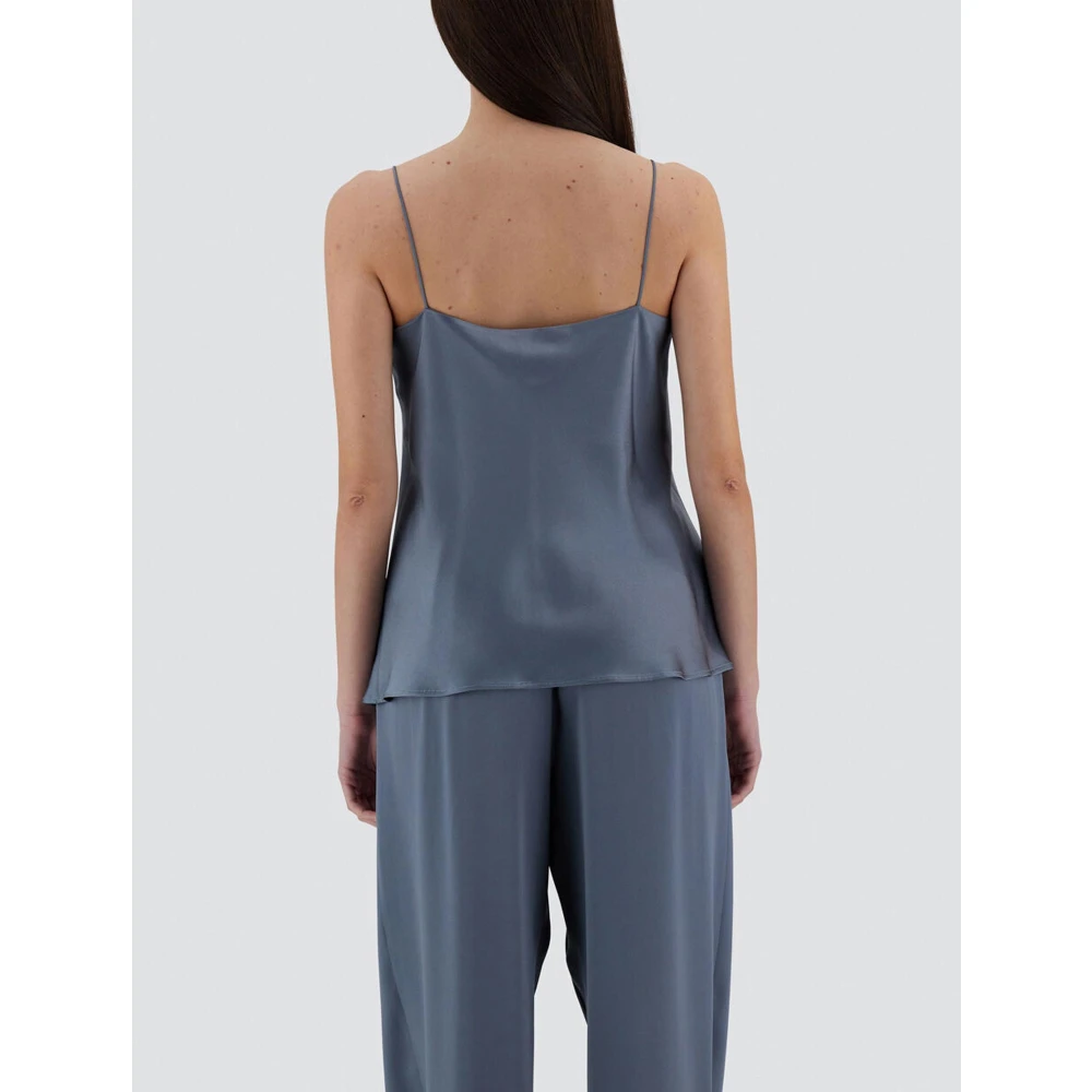 Herno Resort Top met Satijnen Effect Blue Dames