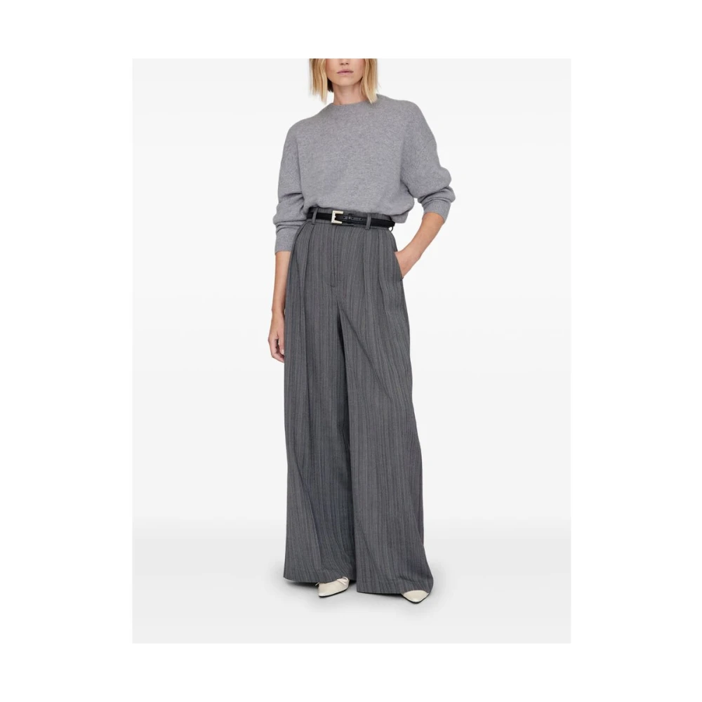 Anine Bing Grijze Crew Neck Sweater Gray Dames