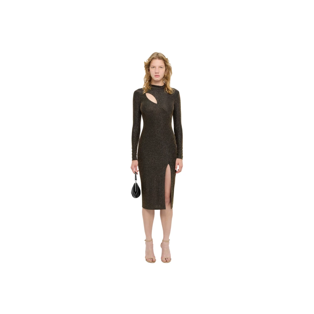 Just Cavalli Elegante lurex jurk Goud Brown Dames