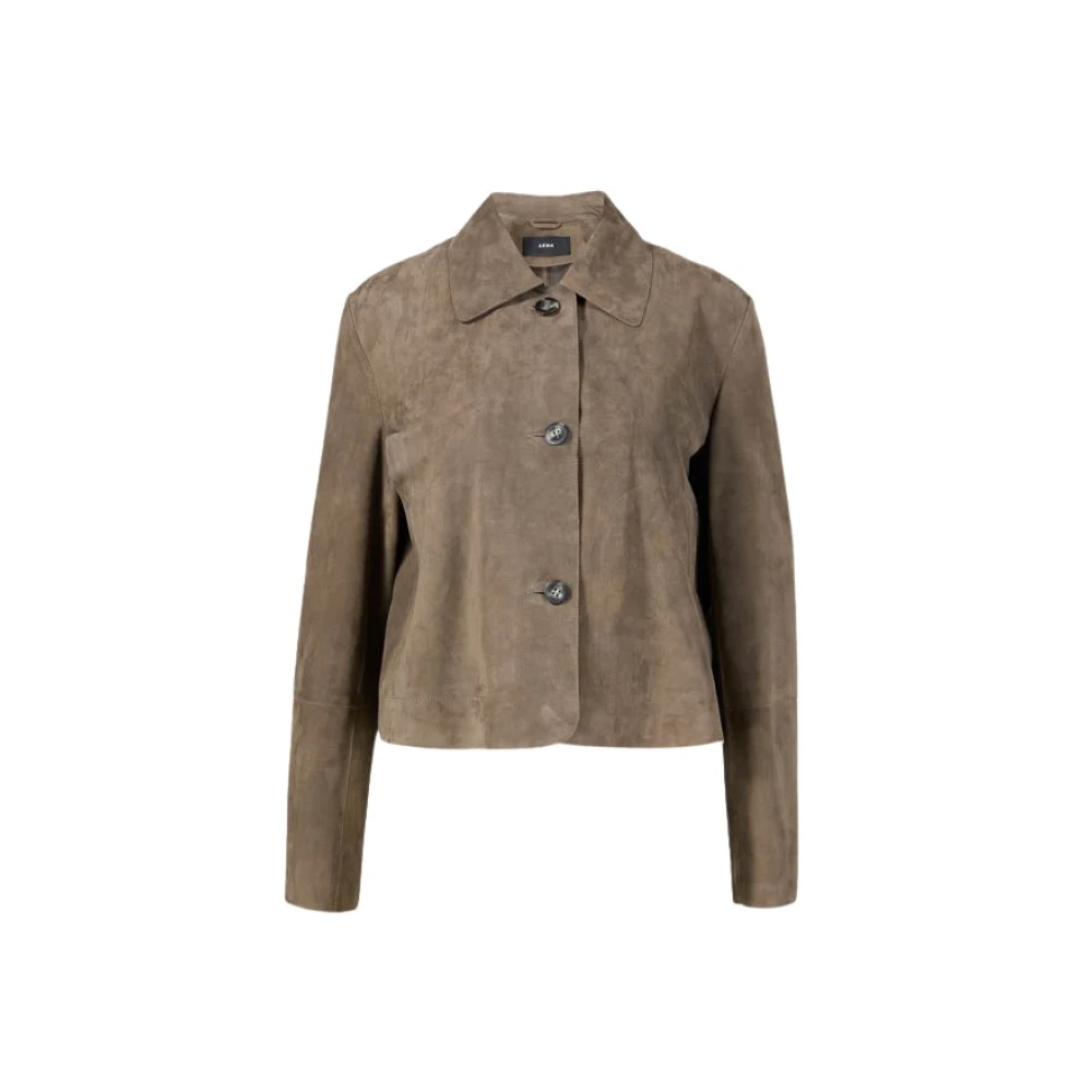 Arma Suède Button-Down Jas met Hoornknopen Brown Dames