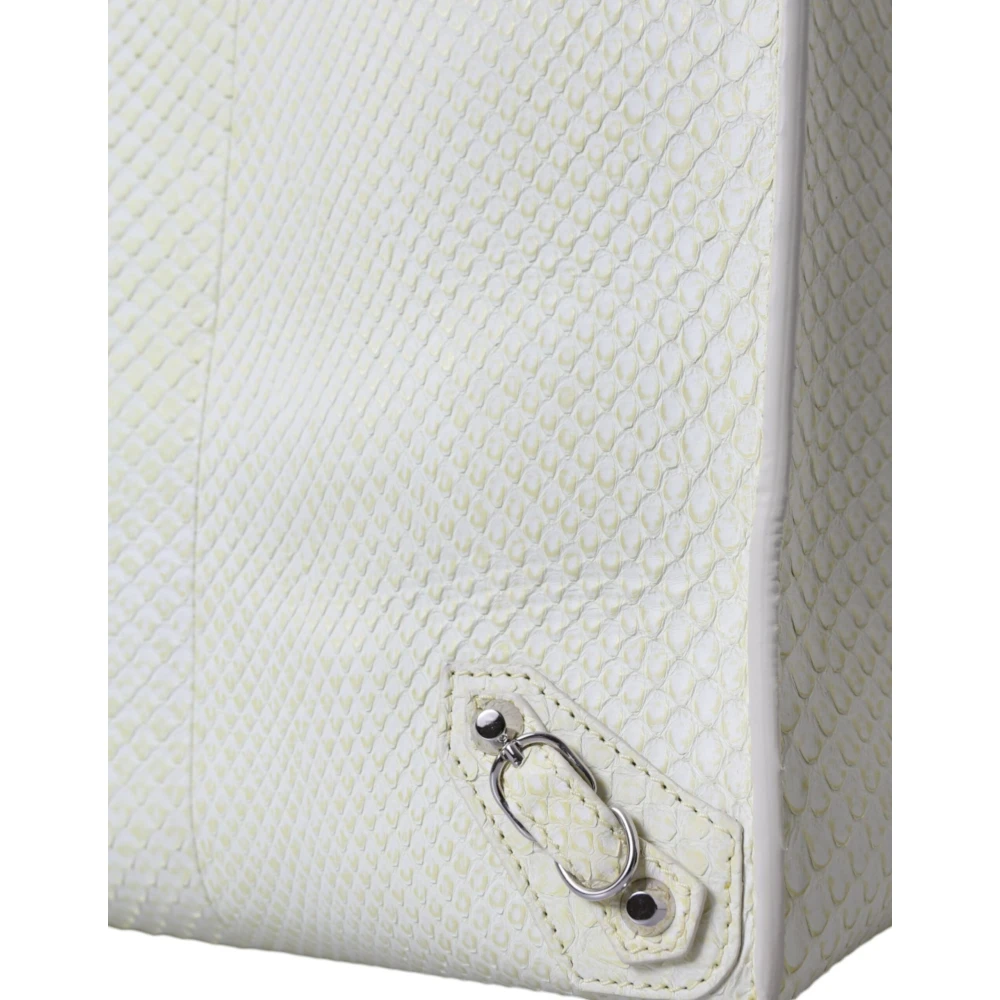 Balenciaga Elegante Python Leren Tote Tas White Dames