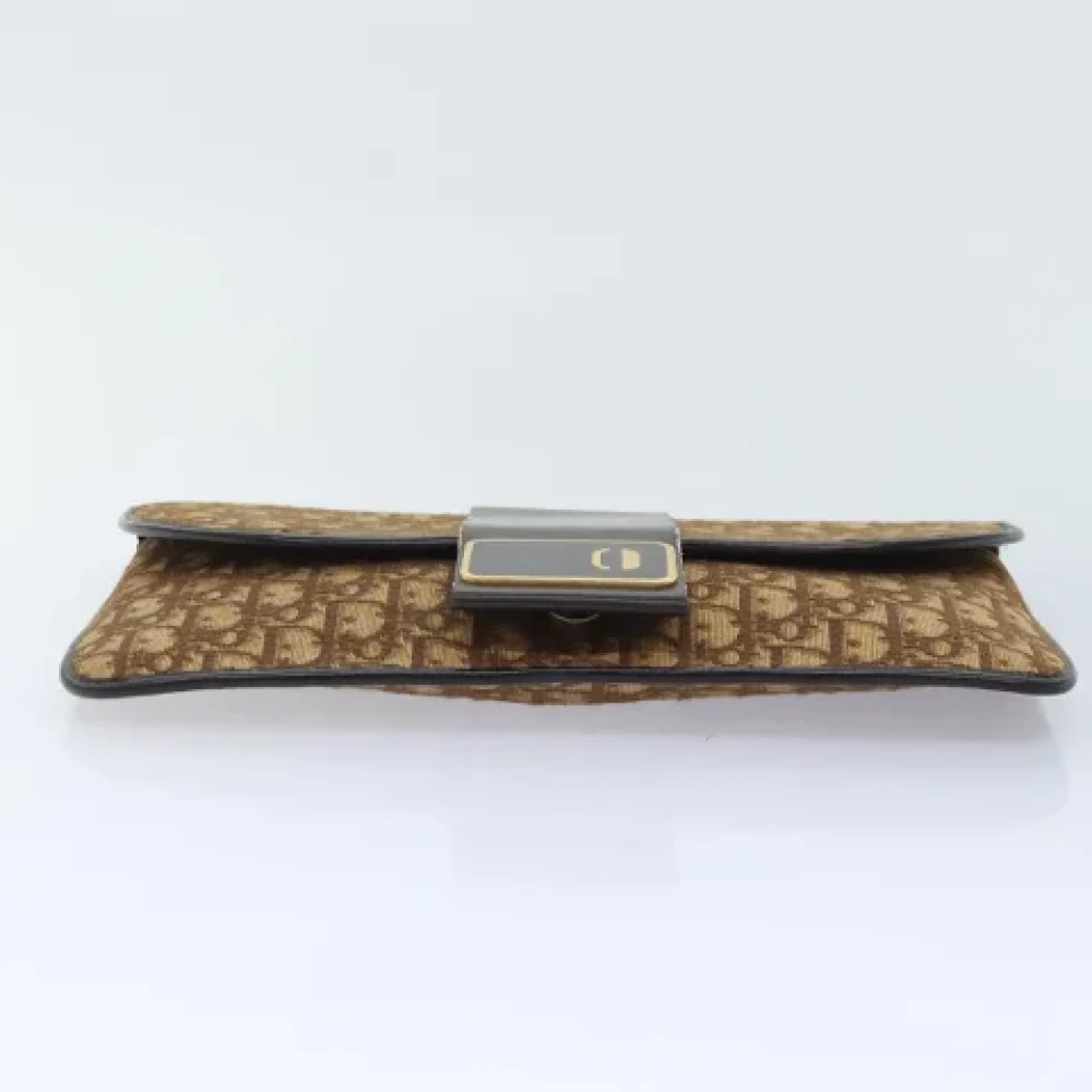 Dior Vintage Pre-owned Canvas clutches Brown Dames
