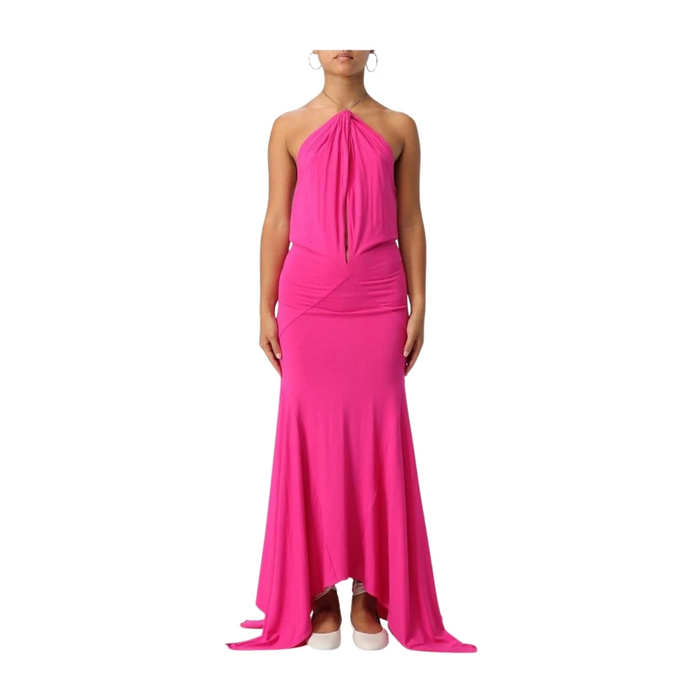 The Attico Fuchsia Jersey Halter Dress - Female - Gowns - Pink - Xs - Dresses - Image 3