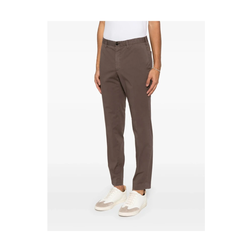 Incotex Bruine Broek met Rits en Knoopsluiting Brown Heren