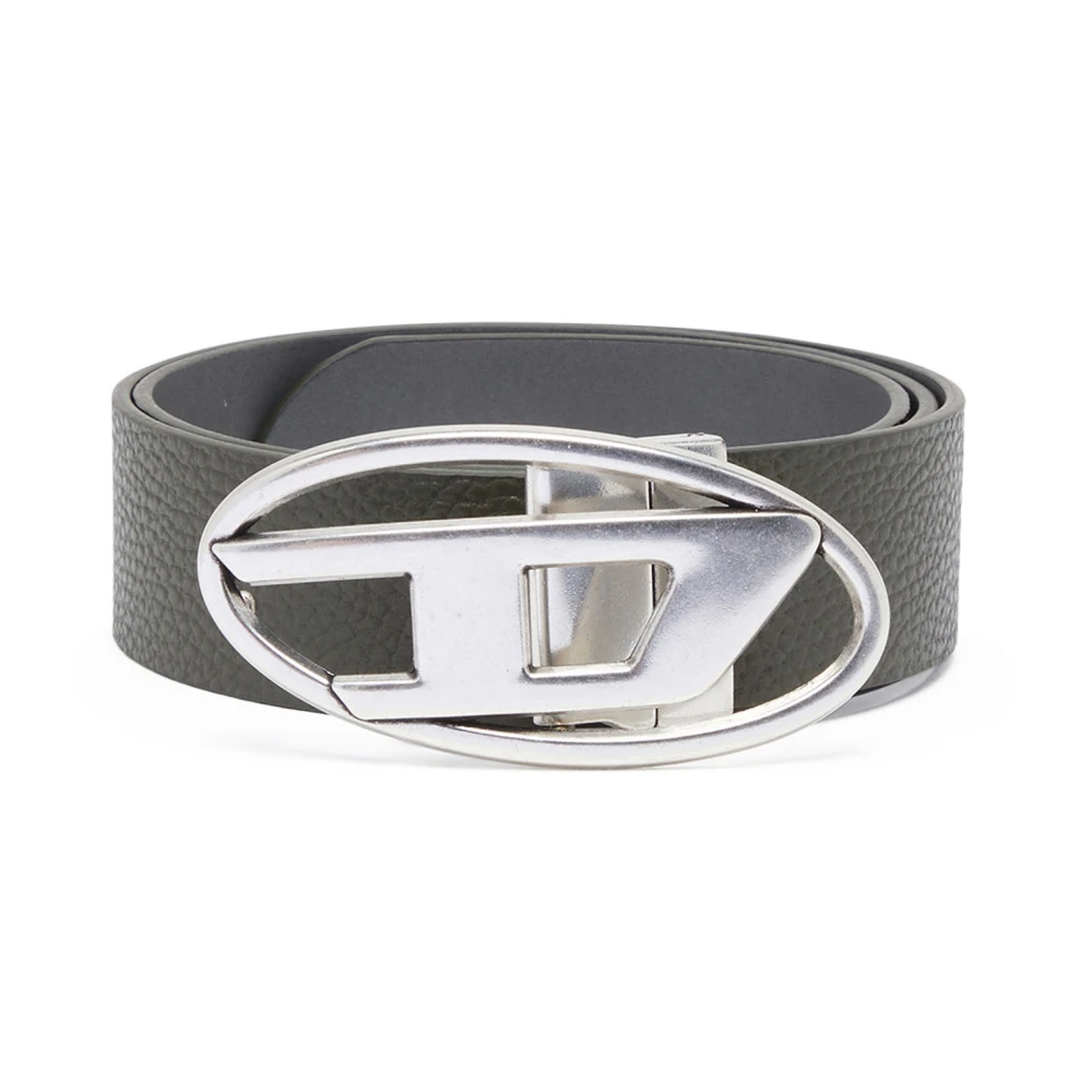 Diesel Reversible leather belt Gray Heren