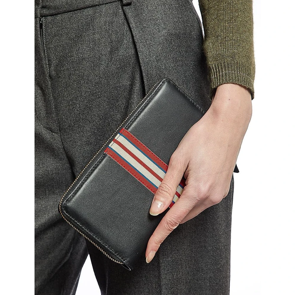 Ines De La Fressange Paris Le Parisien zwart leren portemonnee Black Dames