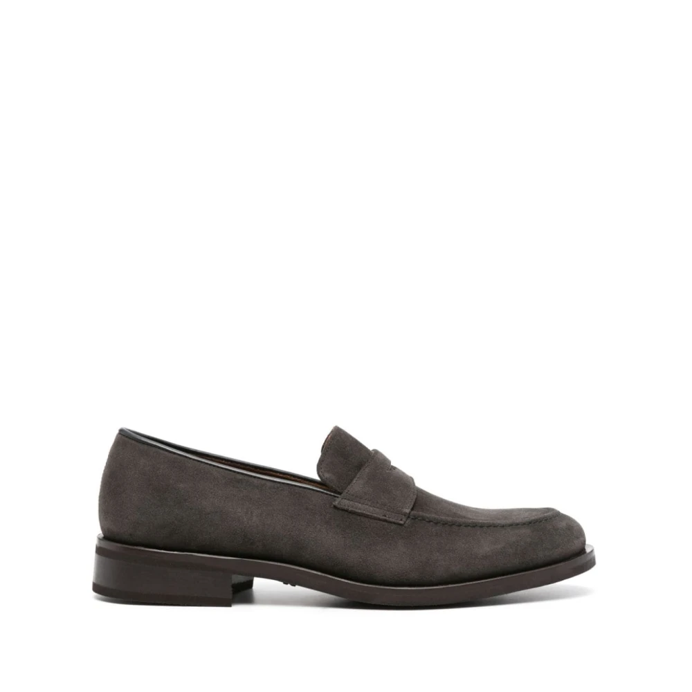 Fratelli Rossetti Suede Loafers Leren Voering Rubberen Zool Gray Heren