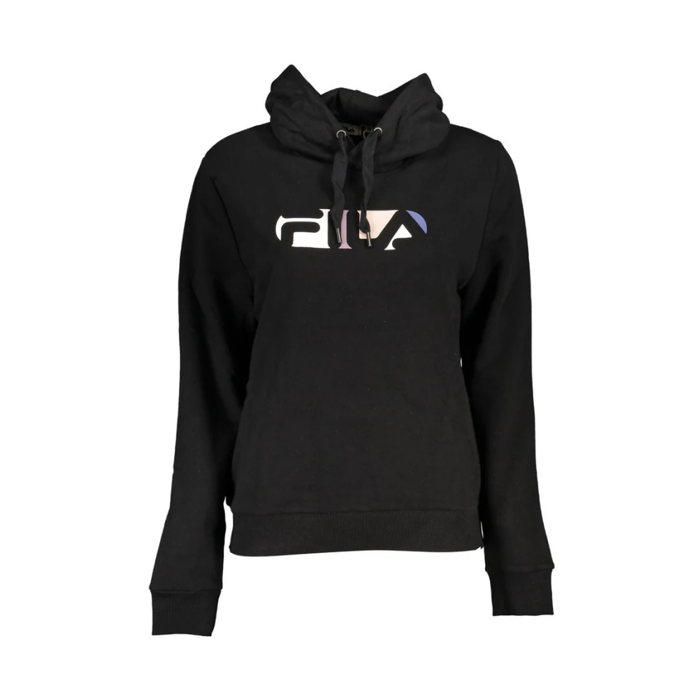 Fila Zwarte Katoenen Hoodie Sweatshirt met Logo Print Black Heren