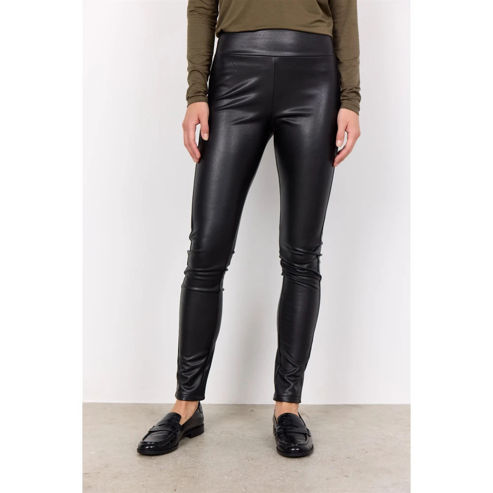 Soyaconcept Vrouwelijke PU-leren broek SC-Haida Black Dames